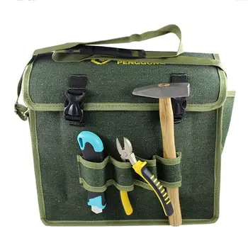 

Hardware Toolkit Shoulder Bag Waterproof Oxford Cloth Multi Organize Pockets Storage Pouch Portable Electrician Worker Supply