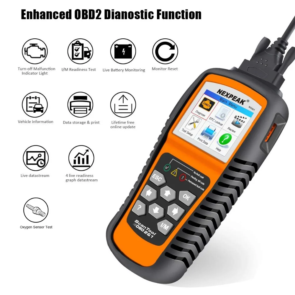 OBD2 Автомобильный сканер NEKPEAK NX501 OBD 2 авто диагностический двигателя автомобиля