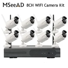 MSeeAD 8CH система видеонаблюдения беспроводная 720P NVR 8 шт. 1MP IR wi-fi-камера для использования на улице IP CCTV камера безопасности Система наблюдения комплект Wifi