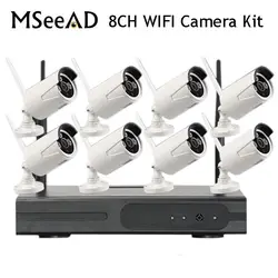 MSeeAD 8CH система видеонаблюдения беспроводной 720 P NVR 8 шт. 1MP IR открытый Wifi камера ip-камера видеонаблюдения Система видеонаблюдения комплект Wi-Fi