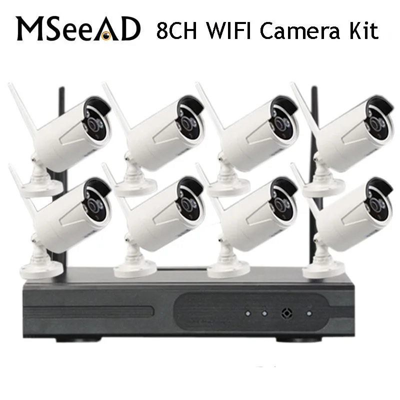 

MSeeAD 8CH CCTV System Wireless 720P NVR 8PCS 1MP IR Outdoor Wifi Camera IP CCTV Security Camera System Surveillance Kit Wifi