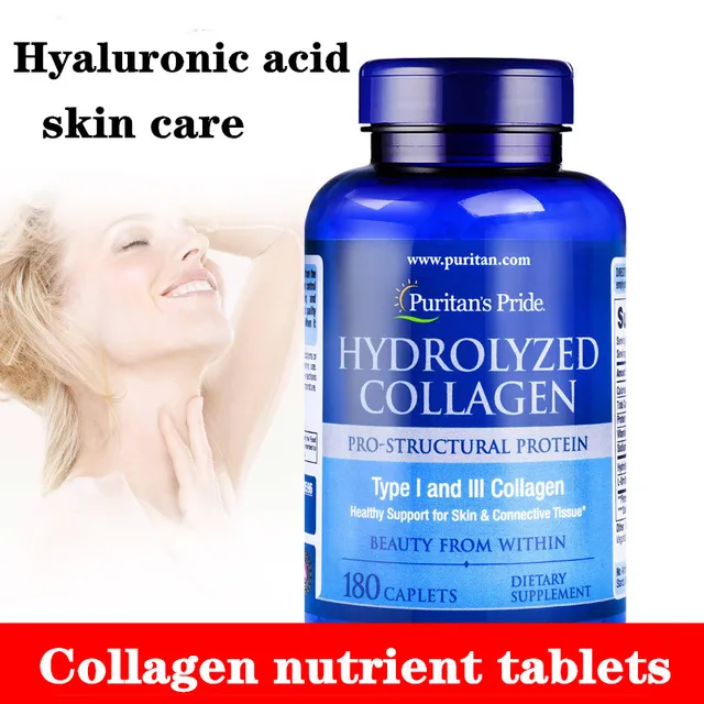 Collagen 180 Tablets US Imported Nutrient Tablets Hyaluronic Acid Skin Care, Whi&hellip;
