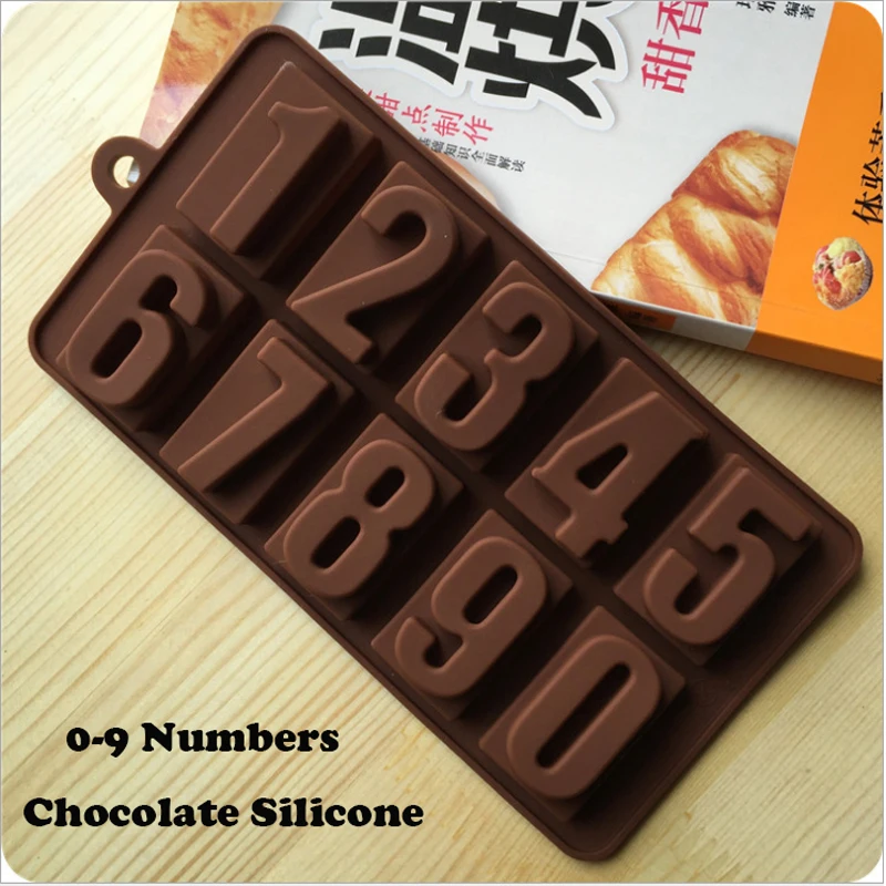 

0-9 Numbers Chocolate Moulds DIY Baking Mold Silicone Cake Bakery Moulds High Temperature Resistant Baking Tools