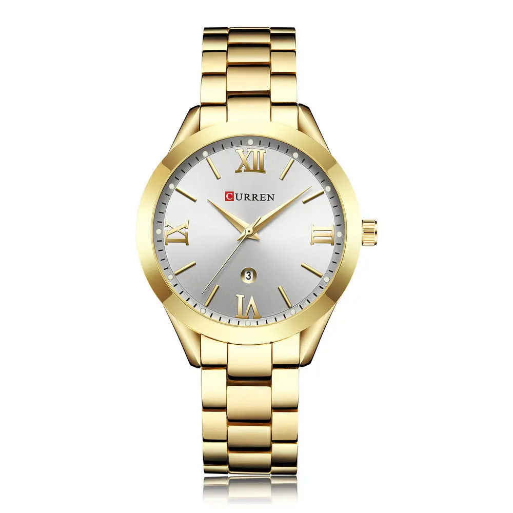 Женские часы Роскошные наручные часы relogio feminino часы для женщин whatches для леди розовое золото кварцевые женские часы-браслет Wach - Цвет: Gold Silver