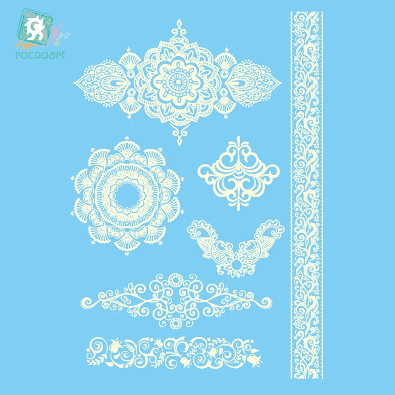 Rocooart LS625e 21*15 سنتيمتر الوشم ملصق الجمال حنا الإناث الدانتيل الأبيض العروس لصاقات وشم مؤقت الجسم الفن الأزهار الوشم Rocooart LS625e 21*15 سنتيمتر الوشم ملصق الجمال حنا الإناث الدانتيل الأبيض العروس لصاقات وشم مؤقت الجسم الفن الأزهار الوشم