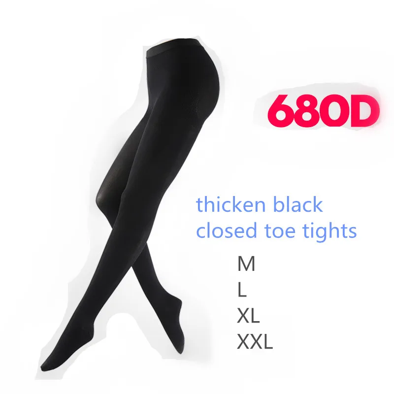 

2016 LGFDT011 WINTER Opaque 680D 680 DEN women slim Pantyhose Therapeutic thicken open toe Compression tights