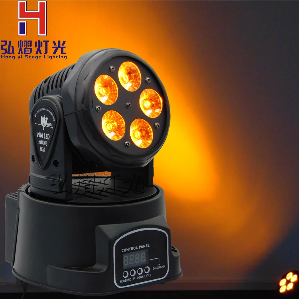 

10/15 Channels Party Disco Show 5X18W 90-240V Sound Active Christmas Decorations DMX-512 Mini Moving Head RGBWA LED Stage Light