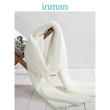 INMAN зима осень Новое поступление белый сплошной цвет корейский все подходящие для женщин длинный шарф