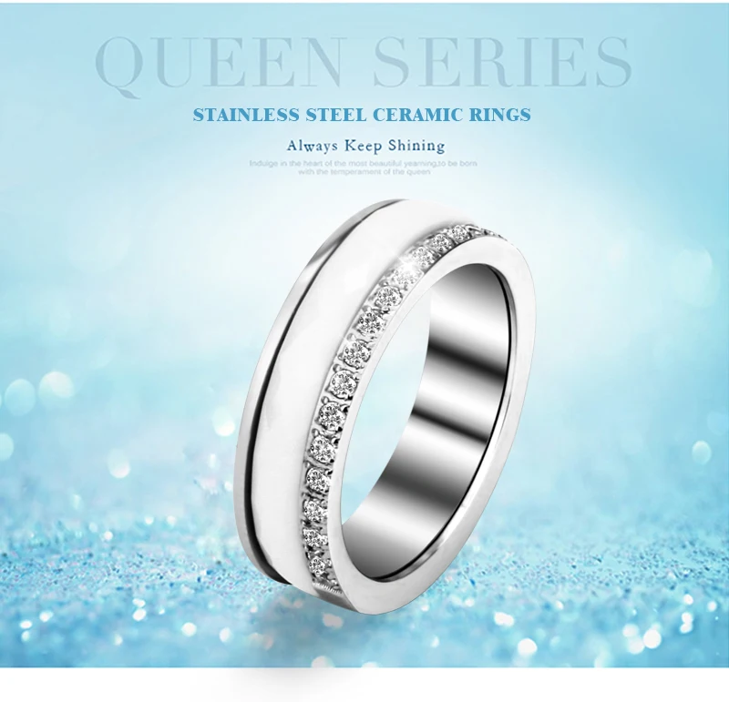 Лидер продаж, полурядные стразы, инкрустированные цирконием, юбилейное кольцо для женщин и мужчин, 6 мм, керамические кольца из нержавеющей стали, юбилейное ювелирное изделие