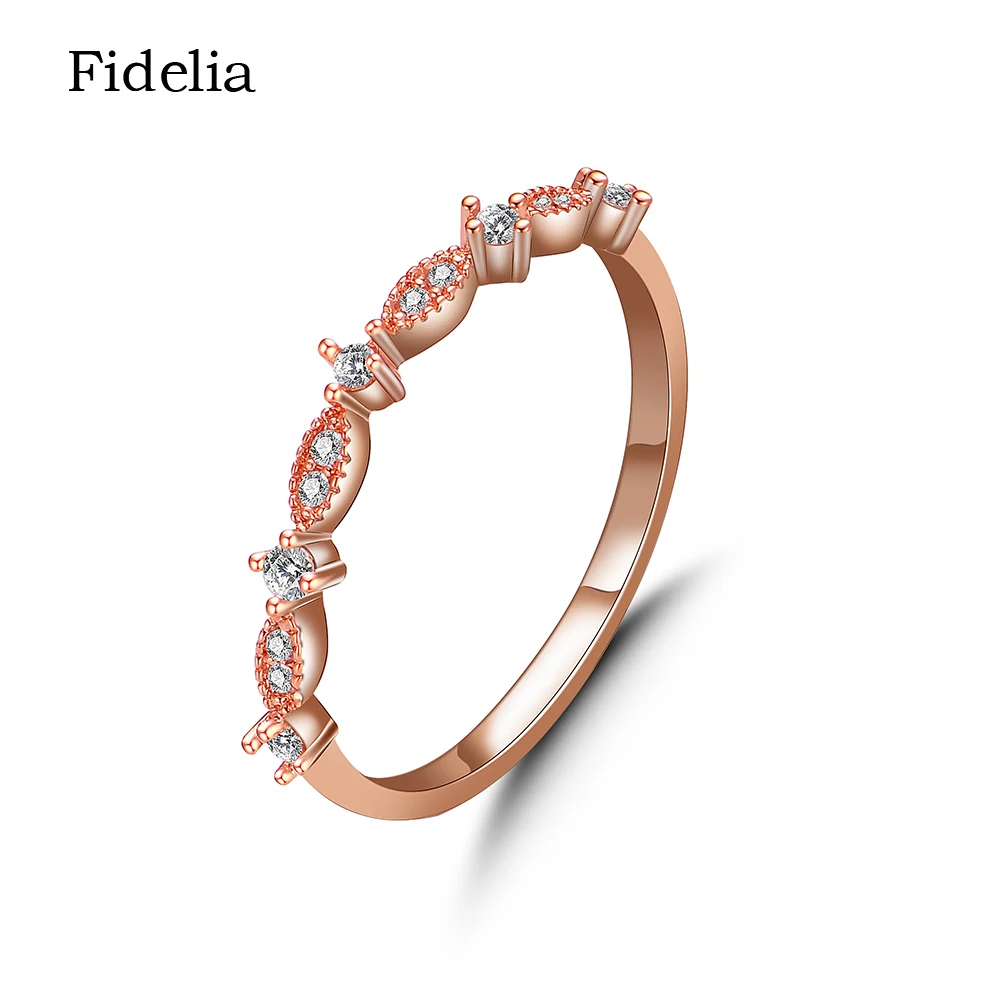 Fidelia розовое золото цвет высшего класса Стразы в форме сердца шипованных