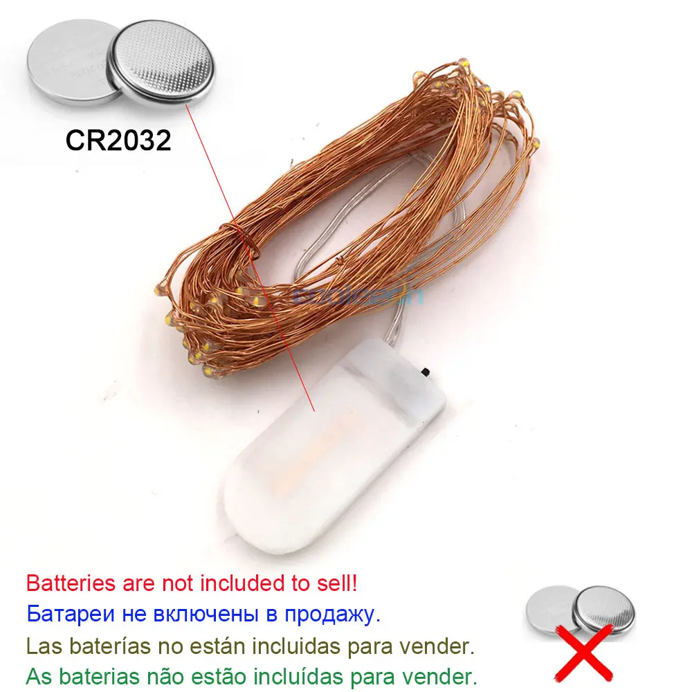 Cold white light, Battery led strip, Lighting with a small battery house,  CR2032