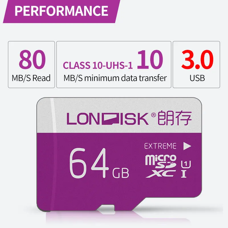 Карта Micro SD LONDISK 32 ГБ класс 10 8 ГБ/16 ГБ/64 Гб/128 ГБ|Карты памяти| |