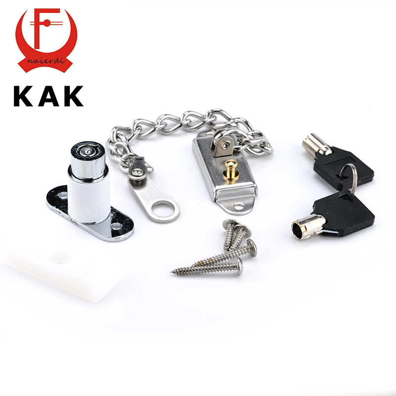 

KAK Window Security Chain Lock Door Restrictor Child Safety Stainless Anti-Theft Locks For Home Sliding Door Furniture Hardware