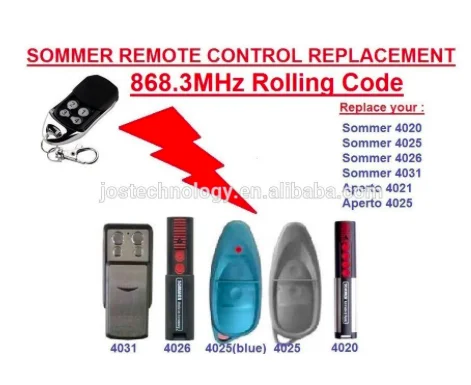 Sommer remote control replacement 868MHZ 4020 4025 4031 4026 rolling code free shipping doorhan replacement rolling code 433mhz remote control dhl free shipping