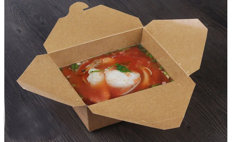 500 шт для гурманов кухня одноразовая пища контейнеры бумажная упаковочная коробка еда для магазин фастфуда поставщик ресторана
