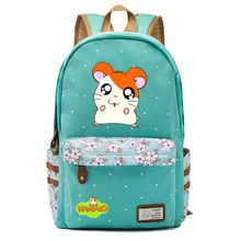 Аниме Hamtaro рюкзак в виде хомяка цветы сумка для путешествий для подростков девочек Женская холщовая школьная сумка в горошек горячая распродажа