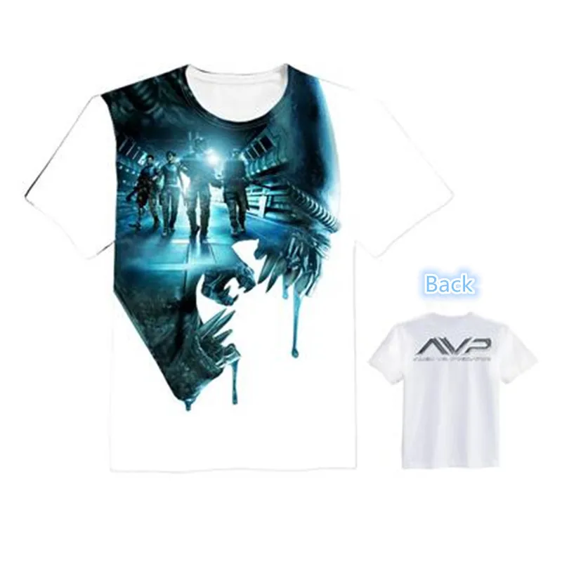 Модная женская и мужская футболка с коротким рукавом AVPR Alien Vs Predator Lovers с принтом на заказ, футболки высокого качества - Цвет: 10