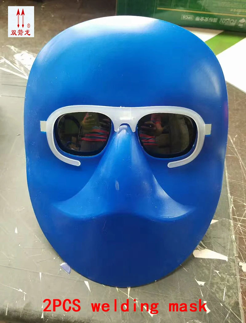 2PCS high quality mask for welding blue plastic PC lens full face