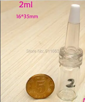 

100sets/lot, 2ml,Clear glass vials with 13mm horn drops head,glass bottles