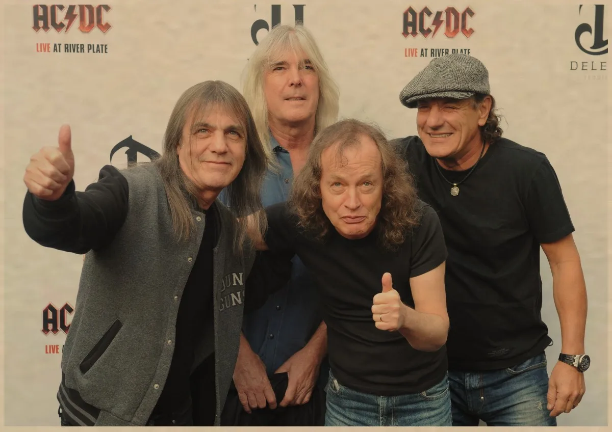 Плакат ACDC австралийская рок-группа ACDC Malcolm Angus ретро крафт-бумага плакат настенный стикер Гостиная Бар домашний паб кафе Декор A1 - Цвет: 17