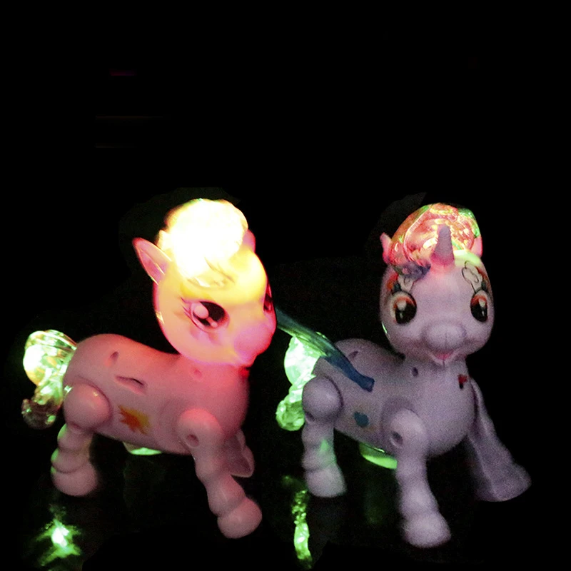 Electric Walking Unicorns Animal Toy  Led Light Electronic Singing Music For Kids Chirdren Toys Birthday Gifts