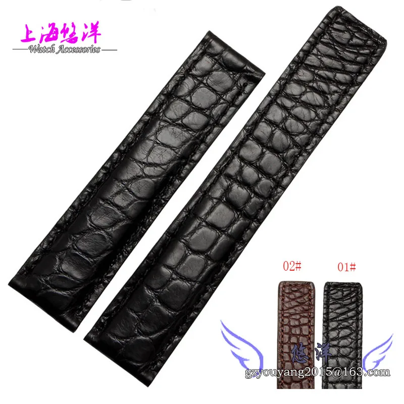 Alligator leather strap adapter TAG card laila inheritance 6 19 20 22 mm band