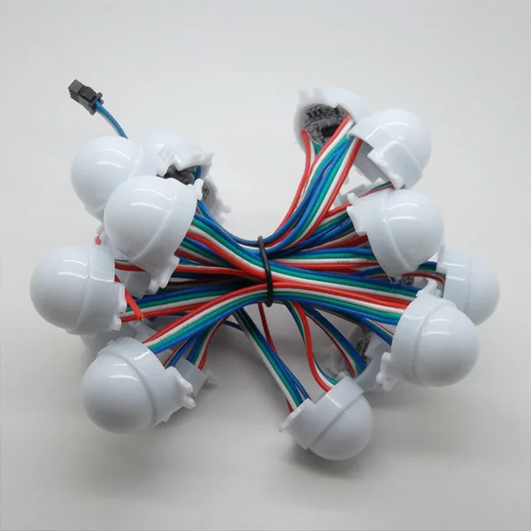 

addressable rgb full color;20pcs DC12V WS2801 LED smart module;30mm diameter round type;3pcs 5050 smd;0.72W