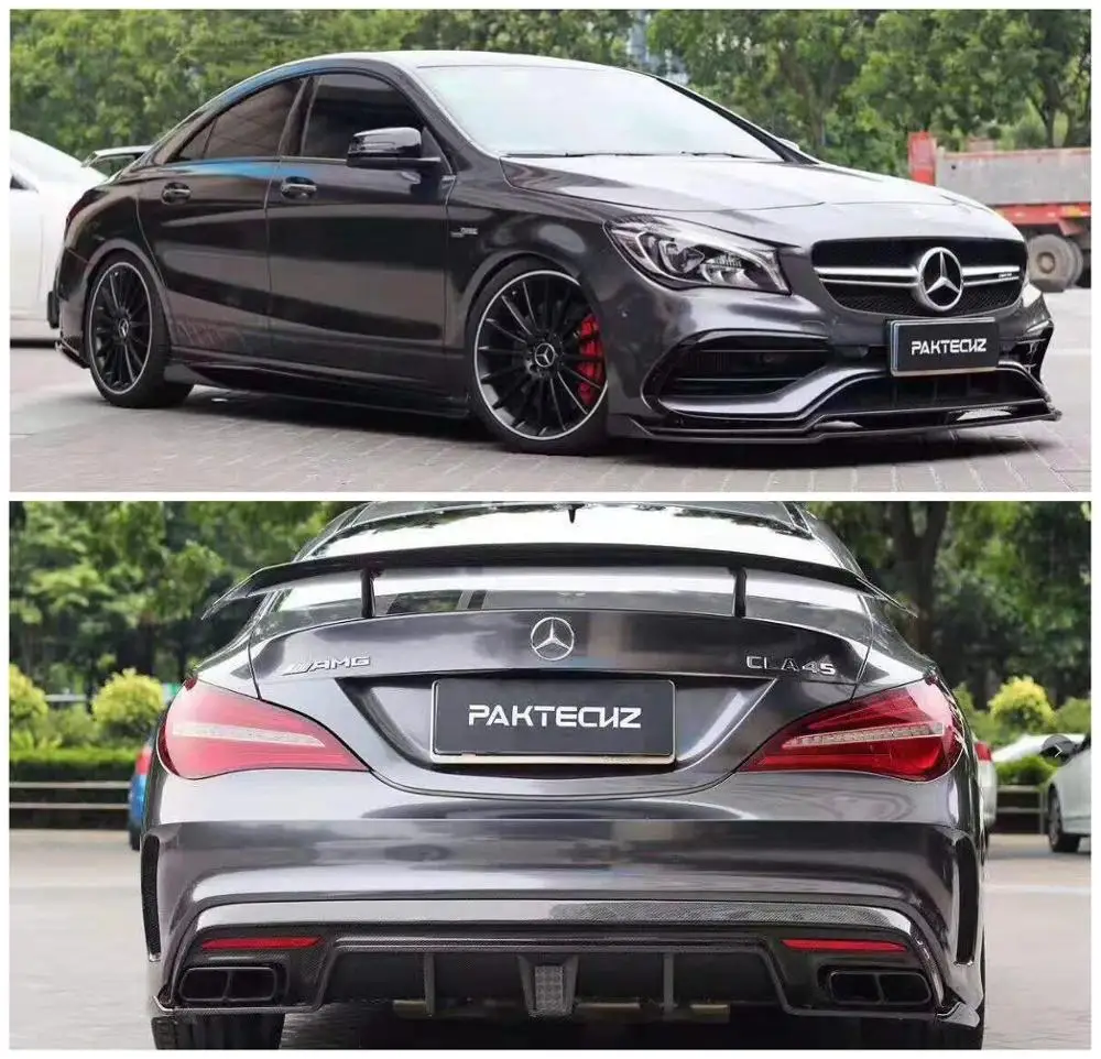 

Carbon Fiber Front Bumper Lip Spoiler Auto Car Diffuser Fits For Benz CLA 45 W117 C117 CLA 200 250 260 2013-2018