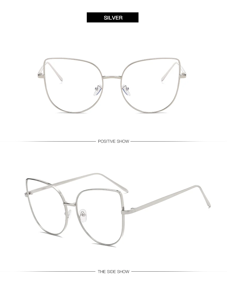 Негабаритный женский металлический кошачий глаз модная оправа для очков дизайнерские модные мужские прозрачные линзы, очки оправа для женщин