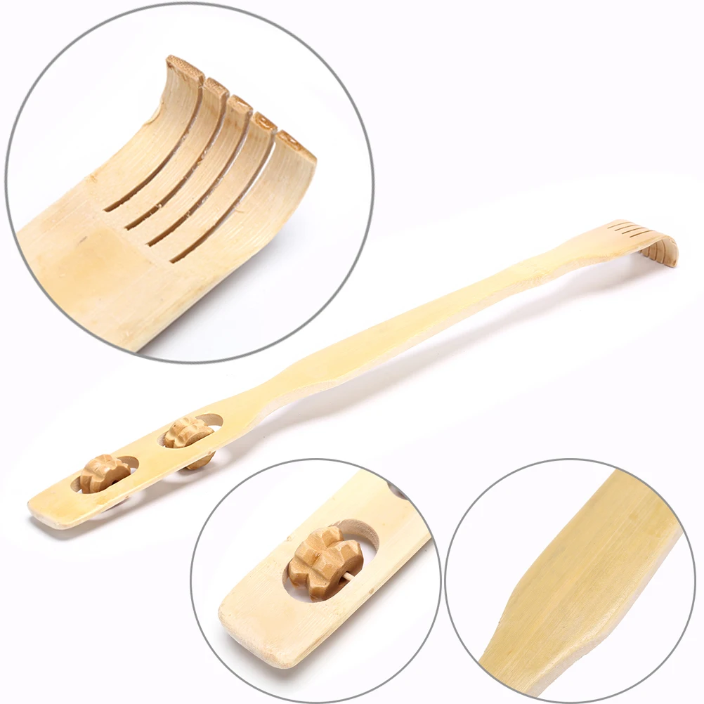 Прочный Бамбуковый массажер для спины деревянный ролик тела 1 шт.|back scratcher|roller