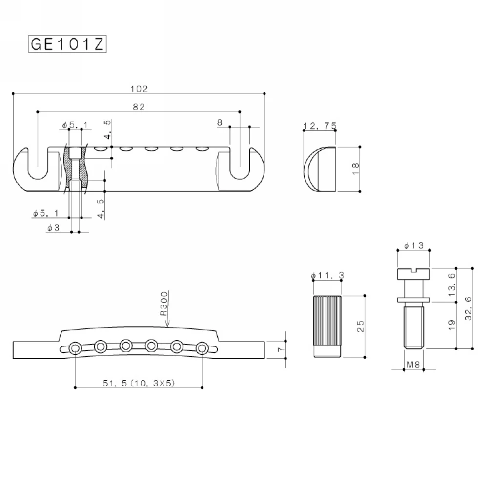 GOTOH GE101Z Tune-O-Matic Стиль электрогитары мост хвостовик для LP SG точка на заказ сделано в Японии