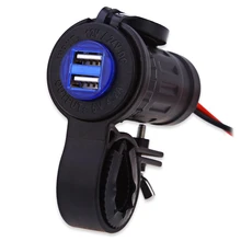 Free Shipping 12-24V C946 – 60L – Z Double USB Adapter Blue Indicator Charger For Phone Tablet with Mount Gasket