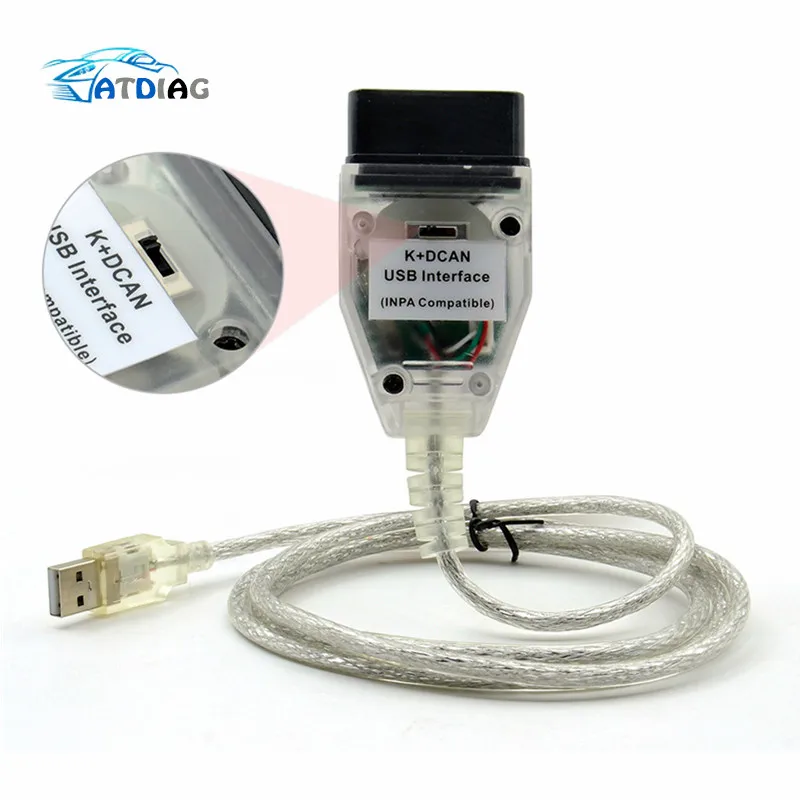С чипом FT232RL новинка для BMW INPA K + CAN с переключателем DCAN USB кабель интерфейса
