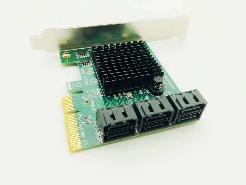 SATA карта 6 портов 3 0 PCI E Express плата контроллера с кронштейном SATAIII Гбит/с адаптера