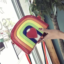 Радужные гелевые Сумки женские с рисунком сердца летние пляжные сумки карамельных цветов Женская сумка-мессенджер роскошные женские Сумки из искусственной кожи новые