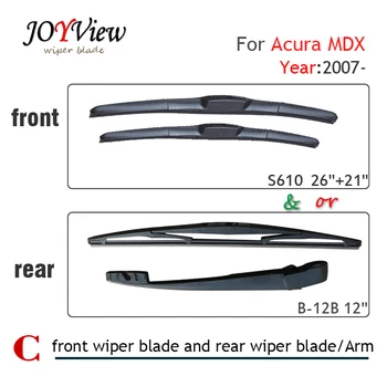 

S610 Front Wiper Blade and RearWiper Arm Blade for Acura MDX (2007 onwards), 12" rear wiper blade for Acura MDX