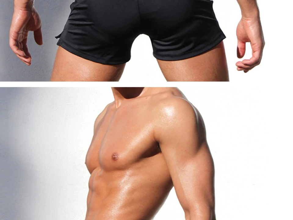 Мужские плавательные спортивные трусы с низкой талией Купальники Шорты передний карман сексуальные плюс размер спа пляжные брюки
