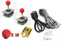1 kit para el modelo 02 de Arcade al controlador USB 2 jugadores MAME Multicade Encoder Teclado con 30mm sin sonido de clic botón