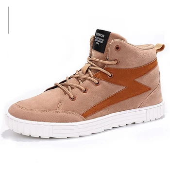 

Nice Pop Men Shoes Plus Size 28~76 Warm Winter Men Boots Autumn Leather Footwear For Man New High Top Canvas Casual Shoes