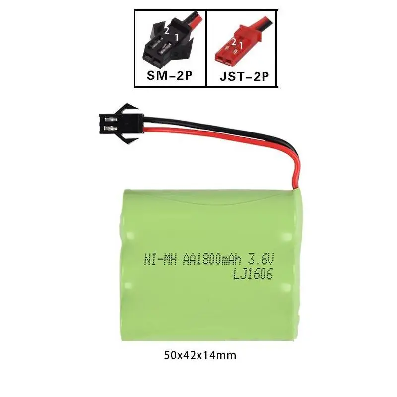 3 6ボルト1800 Mah Ni Nh 充電式バッテリー付きjst Sm 2pプラグ用rcカーrcトラックrcタンクrcボート Parts Accessories Aliexpress