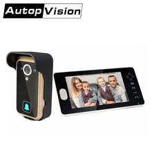 Видеодомофон 1 дверной звонок с 1 монитором видеодомофон 2 провода видеодомофон 7 дюймов цветной монитор и камера видеодомофон