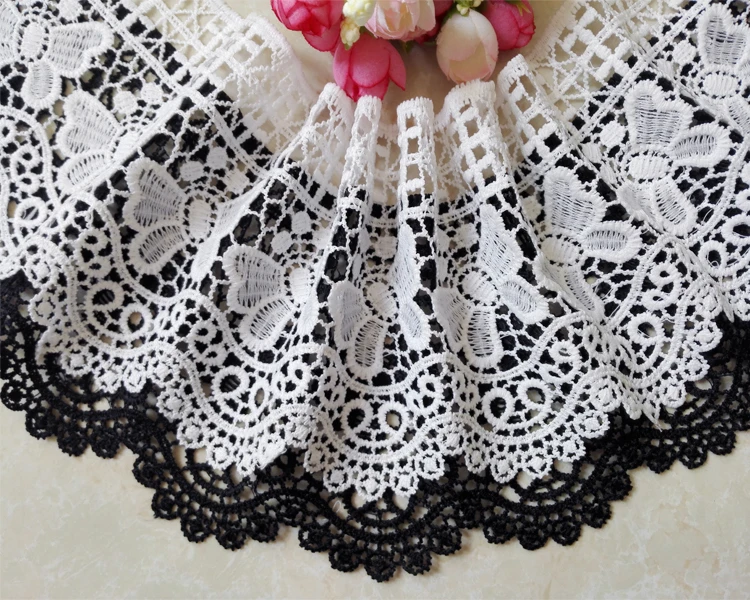 

12cm Wide Water-soluble Butterfly Pattern Embroidery Lace Fabric DIY Clothing Skirt Decoration Curtain Tablecloth Accessories