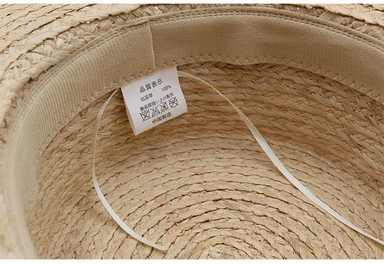  hat womens summer adult solid casual straw sun beach hat summer hats for women boater raffia hat bow (13)