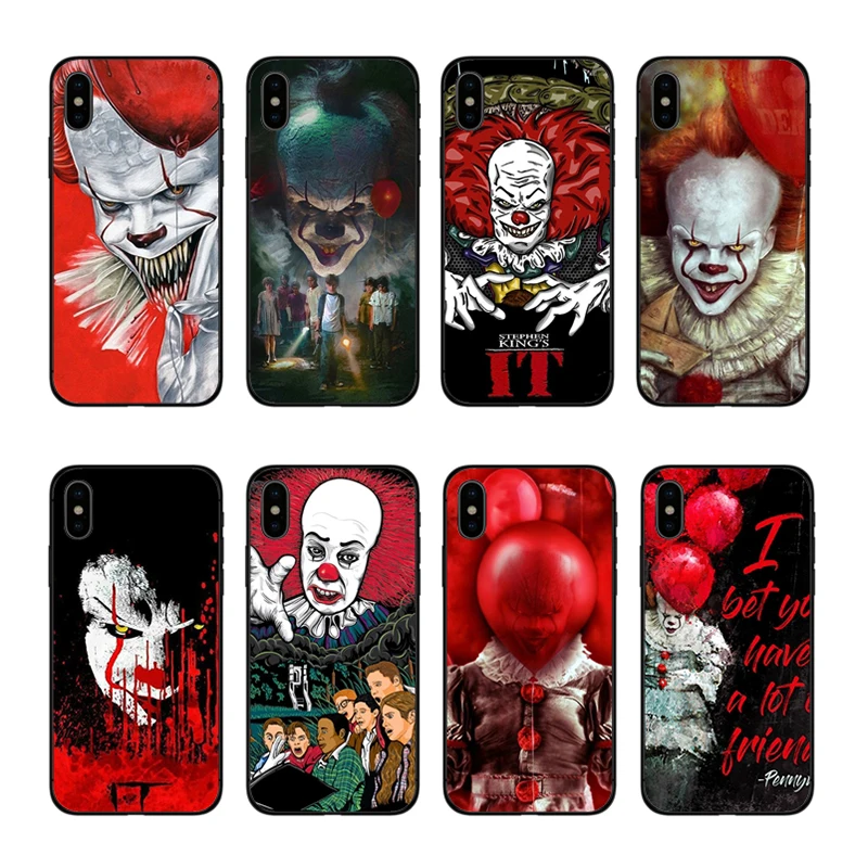 

IMIDO IT Pennywise Clown Horror Plastic Hard Phone Case cover For Apple iPhone 6 6plus 6s 7 8 plus XR XS max Silicone Case Back