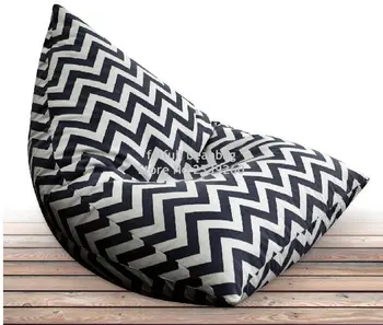 

Cover only No Filler - Black chevron outdoor bean bag sofa chair ,home furnitures, zigzag seat beds
