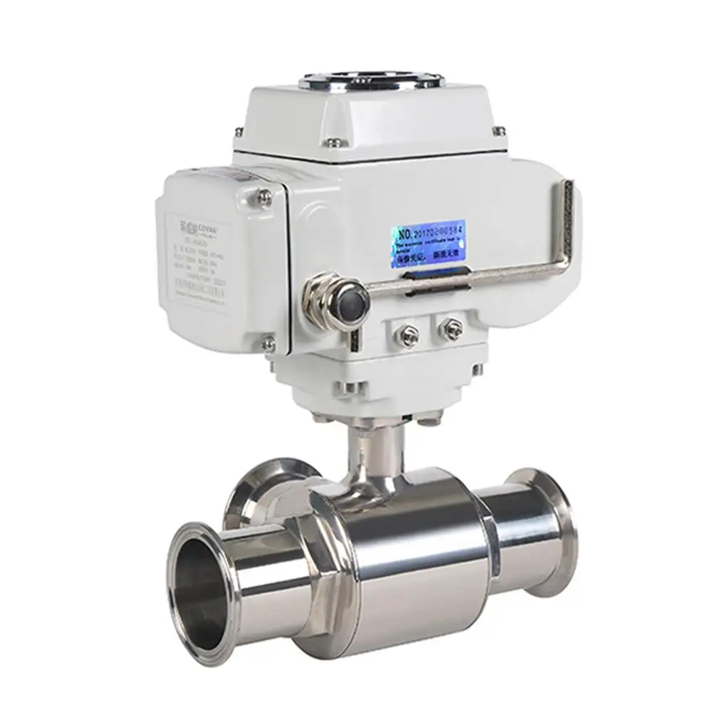 DN50 2 inch Electric Actuated Ball Valve Food Grade Sanitary Motorized