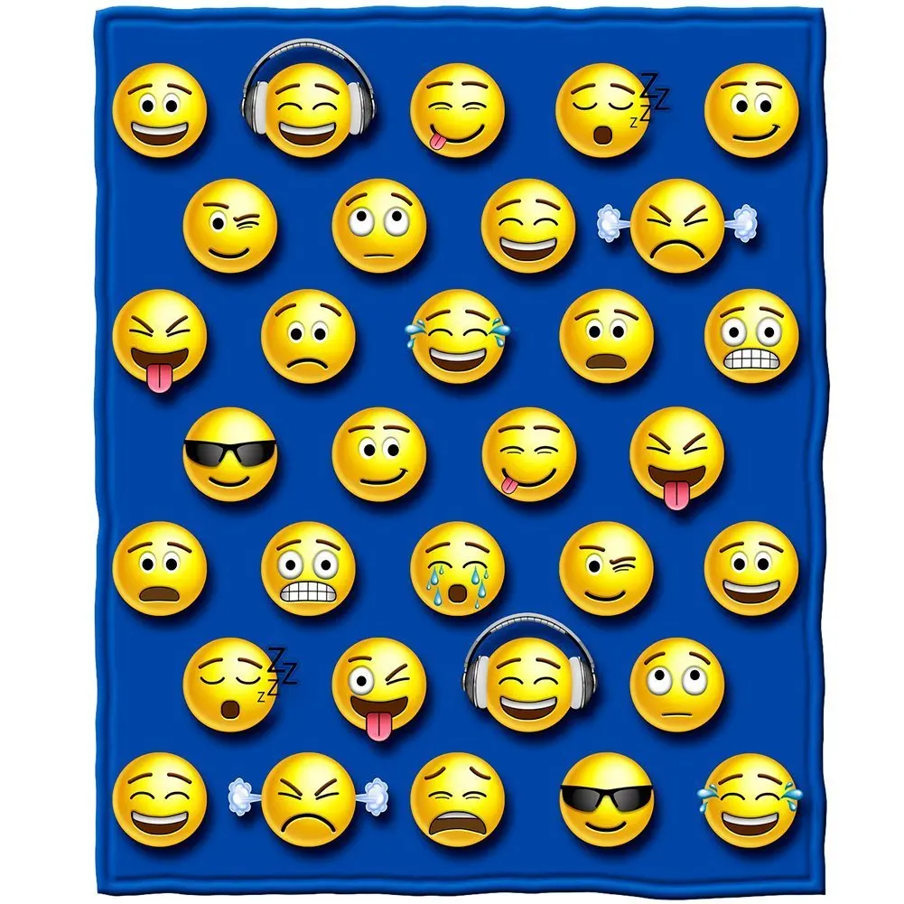 Emoji Throw Custom Soft Blanket Hot Funny Smile Design Rainbow Blanket