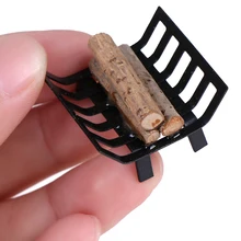 Лучшая 1/12 кукольный домик мебель металлическая стойка с дровами для гостиной камин модель