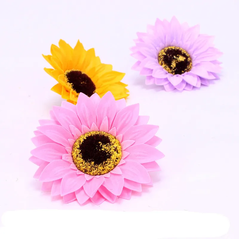sunflower artificial flowers for wedding Soap Flower Head home decoration accessories Collocation Flower Shop Supplies JX011 (12)