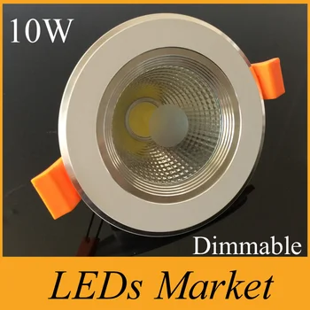 

20% Big Discount Whithe Shell COB 10w recessed led Dimmable Downlights Warm/cool white AC110-240v 12V + Drivers CE UL SAA